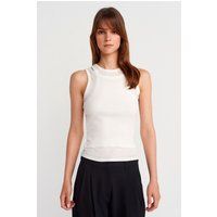 Lagiges Rippstrick-Crop-Top aus Baumwolle