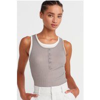 Geripptes Henley Tanktop aus Baumwolle