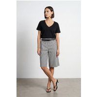 Minimalistische Jersey-Bluse mit V-Ausschnitt
