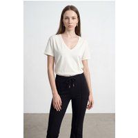 Minimalistisches V-Ausschnitt Jersey-Oberteil