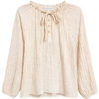 Crinkle-Bluse mit Rüschenkragen