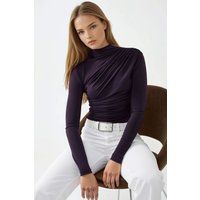 Drapierte Bluse mit Stehkragen