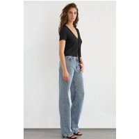 Strukturierte Kurzarm-Bluse mit Bandschleife