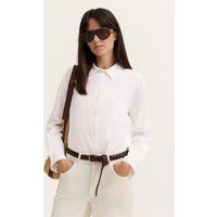 Stretch-Baumwollbluse in A-Linie