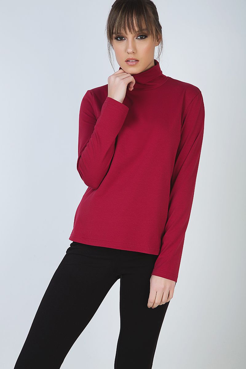 Klassischer Stretch-Rollkragenpullover