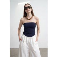 Minimalistisches trägerloses Jersey-Bandeau-Top