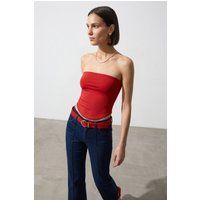Minimalistisches trägerloses Cropped-Bandeau-Top