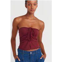 Raffiniertes Trägerloses Bandeau Crop Top
