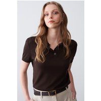 Gestrickte Polobluse aus Jersey