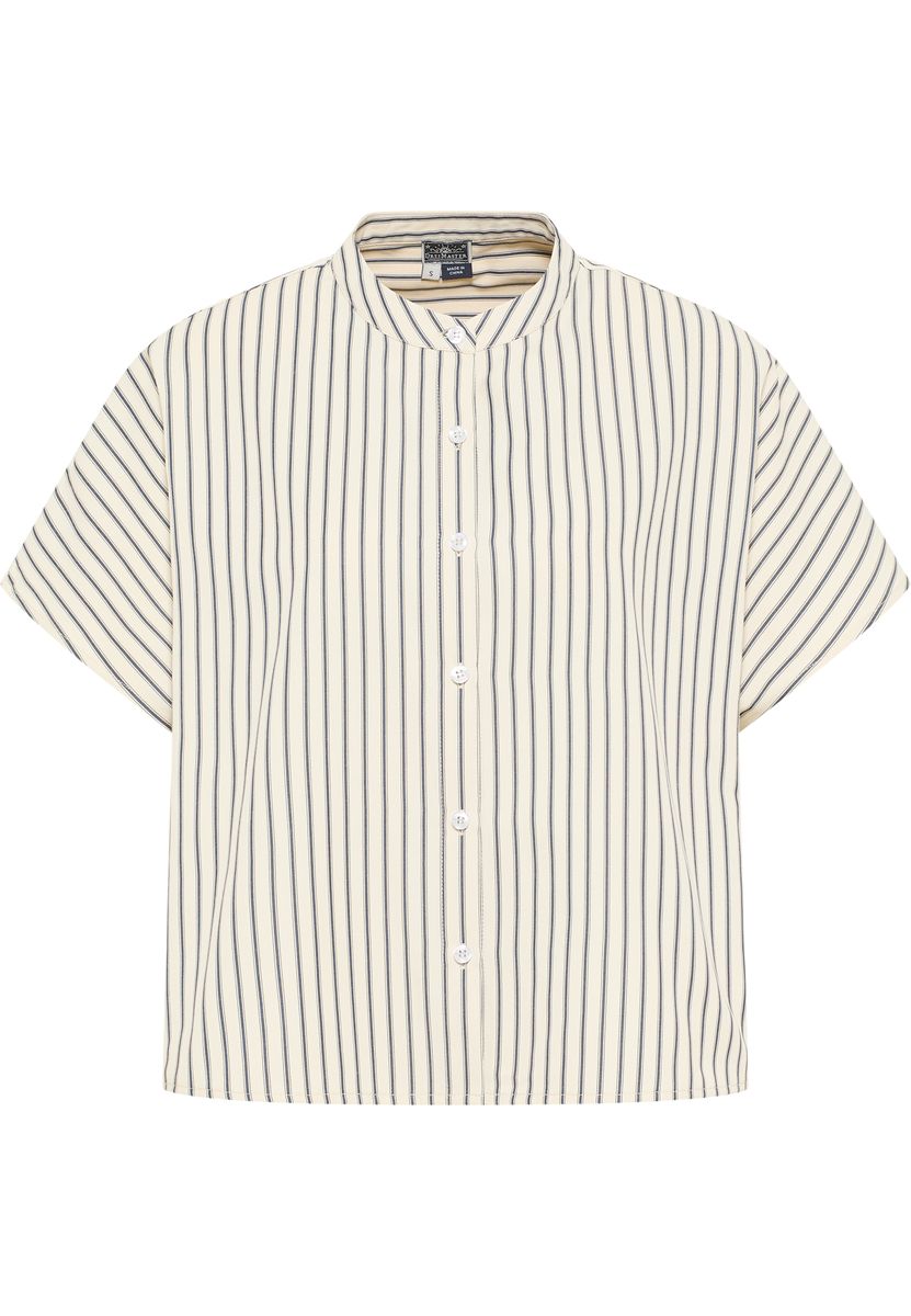 Gestreifte Kasten-Bluse mit Knopfleiste