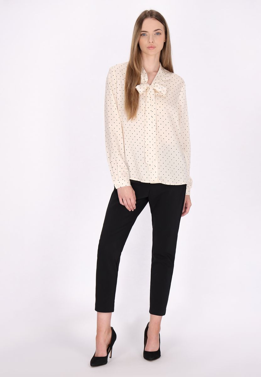 Schluppenbluse mit Polka Dots