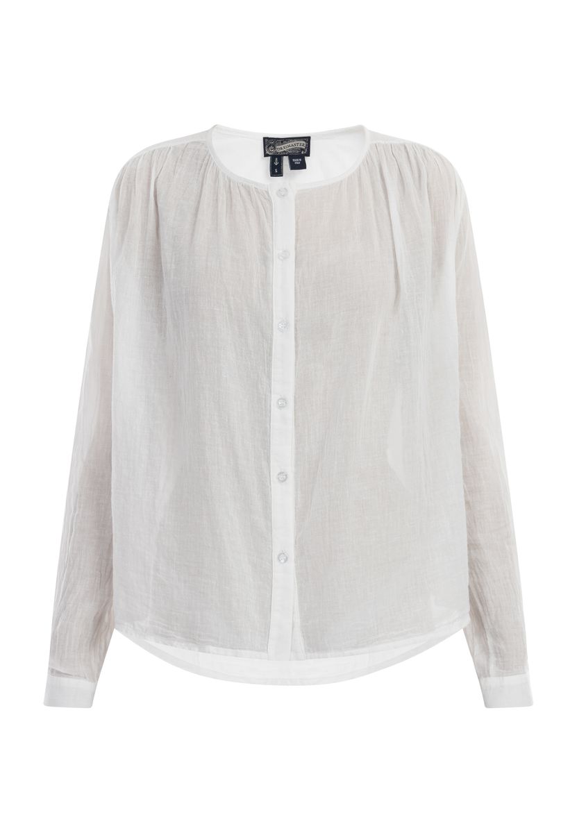 Luftige Baumwollbluse mit Fältchen