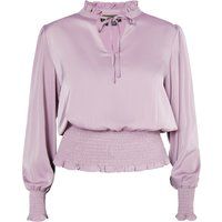 Romantische Satinbluse mit Smok-Bund