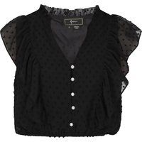 Romantische Dobby-Bluse mit Rüschen