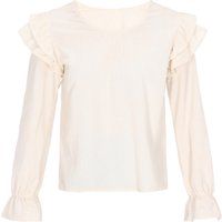 Bluse mit Rüschenschultern und Puffärmeln