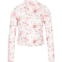 Florale Mesh-Bluse mit Raglanärmeln