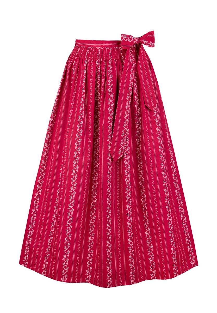 Traditionelle gestreifte Dirndlschürze mit Blumenmuster