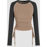 Tailliertes Raglan-Oberteil mit Raffung