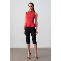 Elegantes ärmelloses Peplum-Stricktop