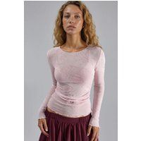 Langarmshirt mit Paisley-Flockdruck