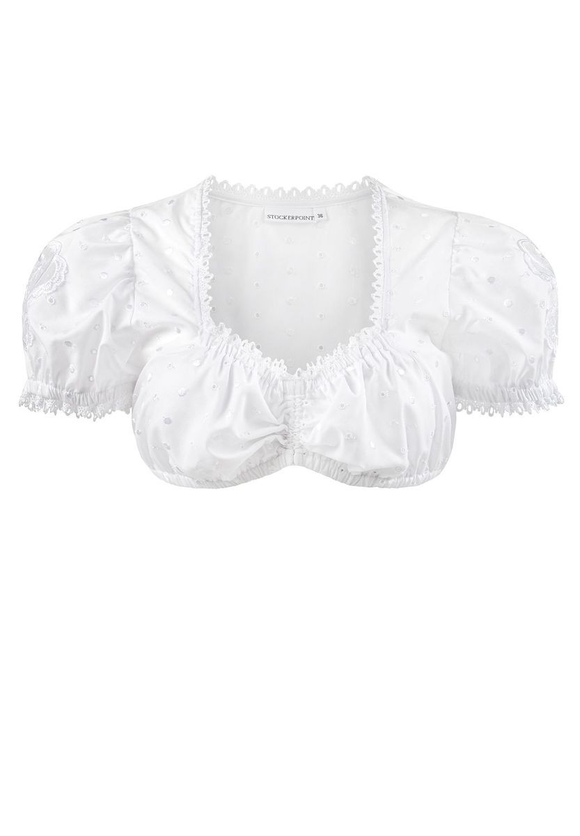 Bestickte Dirndlbluse mit Spitze