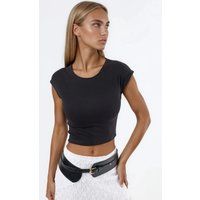 Minimalistisches Ärmelloses Jersey Kurztop
