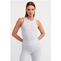 Ärmelloses geripptes High-Neck Top