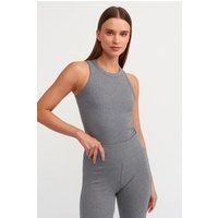 Geripptes Racerback-Top mit Stehkragen