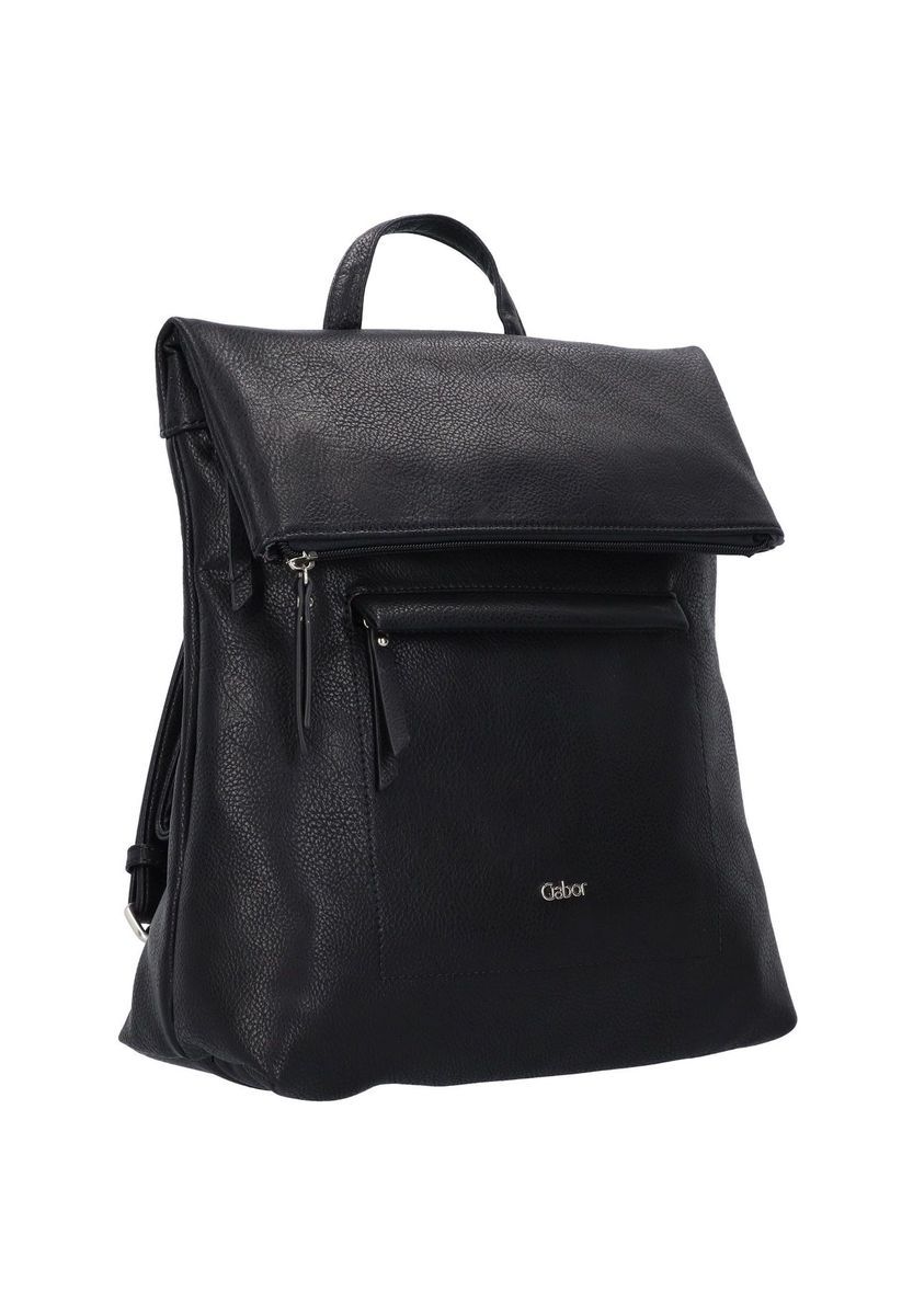 City-Rucksack aus Kunstleder mit Umschlag