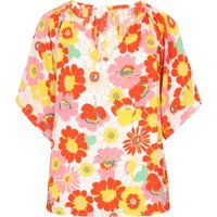 Locker geschnittenes Retro-Blumen-Top