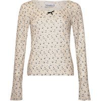 Langarm-Top mit Blumenmuster und Schleife
