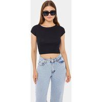 Klassisches Rundhals Cropped-T-Shirt
