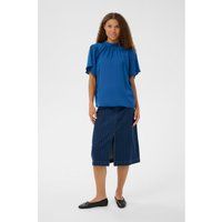 Bluse mit Stehkragen und Flatterärmeln