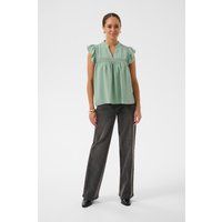 Fließende Volant-Bluse mit Spitze
