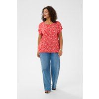 Lockere Kurzarm-Bluse mit Blumenmuster