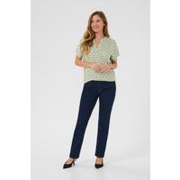 Kurzarm-Bluse mit abstraktem Print