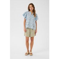 Lockere Blumenbluse mit Flatterärmeln
