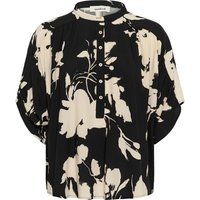 Boxy-Bluse mit Pinselstrich-Muster