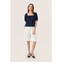 Broderie-Anglaise-Bluse mit eckigem Ausschnitt