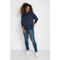 Oversize-Bluse mit gesmokten Bündchen