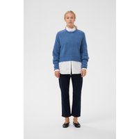 Kastiger Rippstrick-Pullover in Kurzform