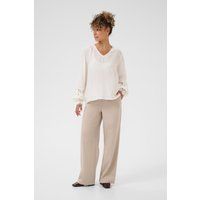Locker geschnittene Spitze-V-Ausschnitt-Bluse