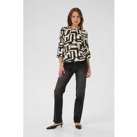 Locker sitzende Bluse mit Geometriemuster