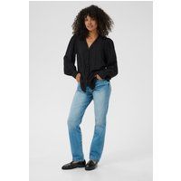 Romantische V-Ausschnitt Bluse mit Spitzenbesatz
