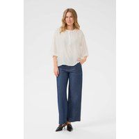 Minimalistische Henley-Bluse mit Halbarm