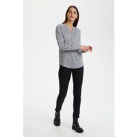 Viskosebluse mit geometrischem Fächermuster
