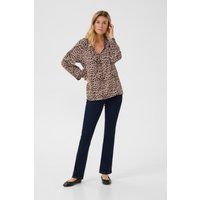 Leopardenmuster-Bluse Regular Fit