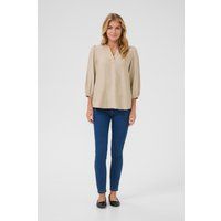 V-Ausschnitt Bluse mit Puffärmeln