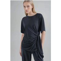 Modale Bluse mit asymmetrischer Bindung