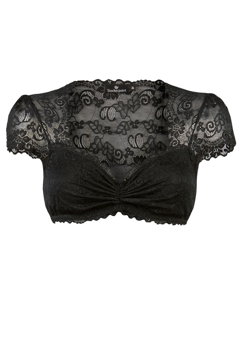 Spitzen-Dirndlbluse mit Herzausschnitt